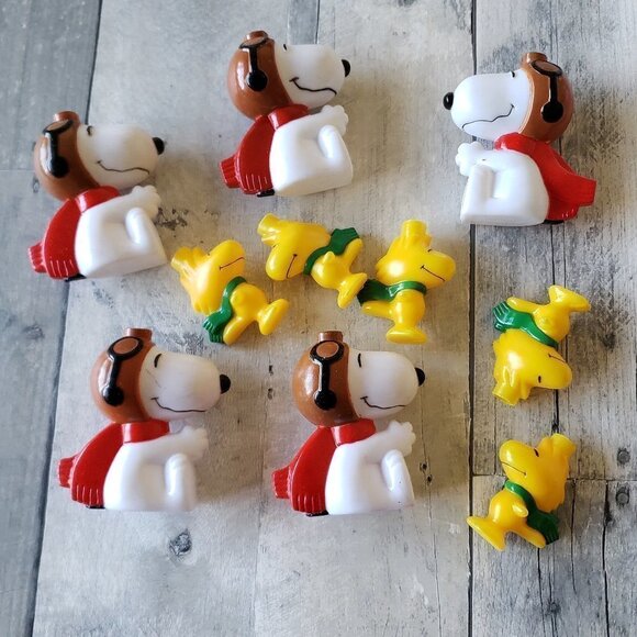 Snoopy Flying Ace and Woodstock Plastic Light Covers set of 10 - Picture 1 of 5